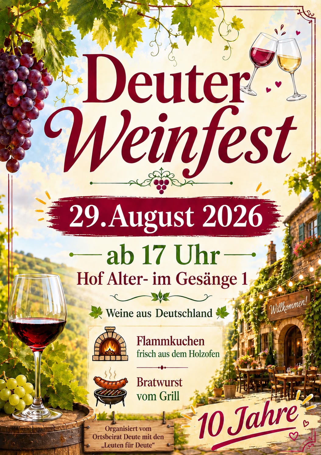 Weinfest Deute 2026 Plakat