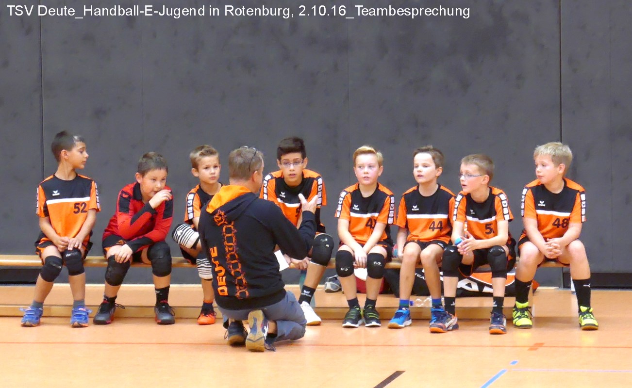 Web TSV Deute Handball E Jugend in Rotenburg 2.10.16 Teambesprechung