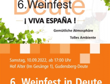 6.Deuter Weinfest am Sa. 10.Sept. 2022