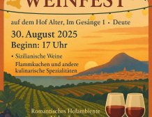 9.Deuter Weinfest am Sa. 30.August 2025