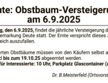 Deute: Obstbaumversteigerung am 6.9.25